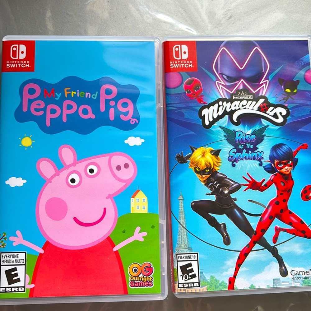 Props Pig and Miraculousus Ladybug Nintendo Game
